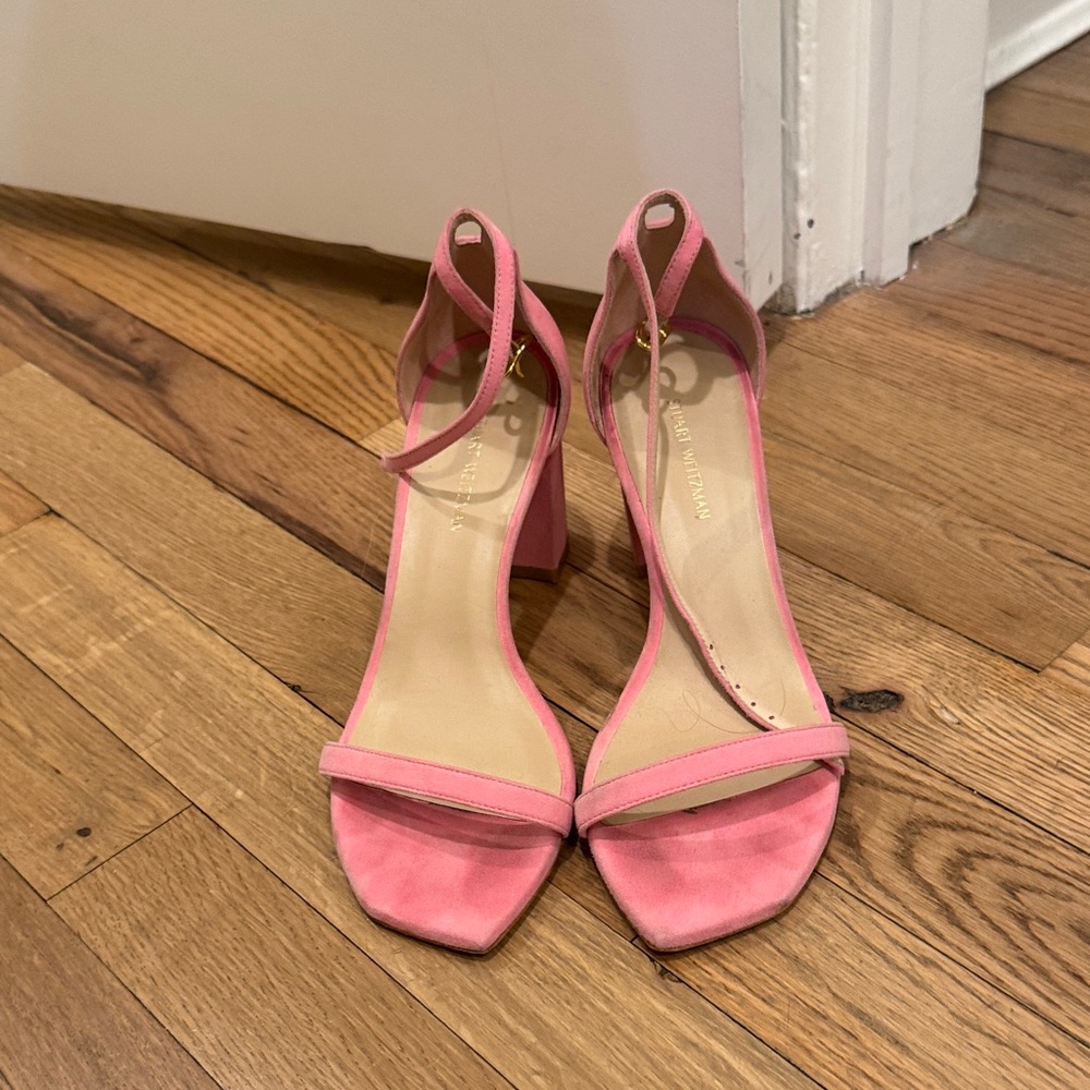 Stuart Weitzman Pink Block Heels
